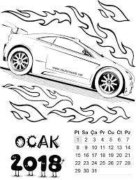 2018 Takvim Yapimi Erkek Boyama Sayfalari Okul Boyama Kitaplari