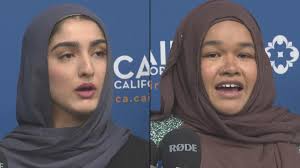 Two Muslim women have filed a federal lawsuit against the Orange County  Sheriff's Department, claiming deputies forcibly removed their hijabs  during arrests at a pro-Palestinian protest