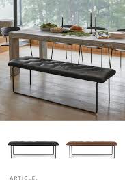 Vasagle alinru table benches, pair of 2, industrial style indoor benches, 42.5 x 12.8 x 19.7 inches, durable metal frame, for kitchen, dining room, living room, rustic brown uktb33x. The Level Bench Is Light Breezy And Ready For Anything Pull It Up For An Uncon Modern Bench Dining Table Bench Seating Kitchen Table Curved Sofa Living Room