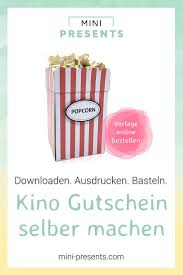 Als allererstes solltet ihr euch ein motiv aussuchen, welches später auf der vorderseite von eurem gutschein prangen wird. Mini Presents Kinogutschein Explosionsbox Basteln Geschenkideen Party Deko Zum Ausdrucken Gutschein Selber Machen Diy Geschenke Zum Selbermachen Basteln
