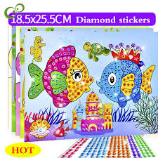 Painting by numbers is not just a popular way for adults to start painting. Vveewuu Diamond Painting Stickers Kits For Kids Diy Diamond Mosaic Sticker By Numbers Kits Arts And Crafts Set For Children Animal Stickers Mosaics