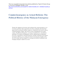 Membership opened to all races objective: Pdf Counterinsurgency As Armed Reform The Political History Of The Malayan Emergency
