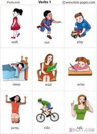 بطاقات فلاش ملونة لتعلم الافعال باللغة الانجليزية Nanouna7