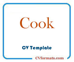 cook cv template cvformats.com