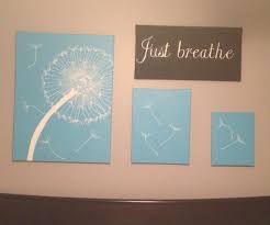 Dandelion Canvas Painting Just Breathe Diy Canvas Wall Art Bathroom Art Diy Canvas Painting Diy