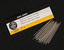 Rmleathersupply John James Saddlers Harness Needles All Sizes Pack Of 25 Blunt Tip For Leather Sewing Size 0 1 0