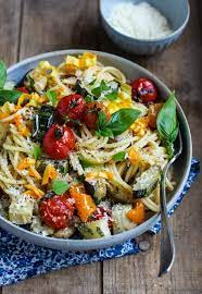 Eat Seasonal Easy Roasted Vegetable Spaghetti Simple Bites Recipe Easy Roasted Vegetables Vegetable Spaghetti Vegetarian Recipes