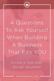 4 Questions To Ask Yourself When Building A Business That Fits You Thecrownfox Designer For 6 And 7 Figure Digital Ceos This Or That Questions Business Tips Small Business Tips