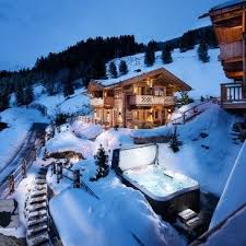 Aussenansicht Im Winter Der Sporer Alm Luxus Chalet Mit Whirlpool Urlaub Zillertal