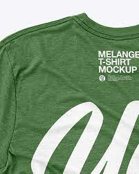 Download Melange T Shirt With Round Neck Mockup In Apparel Mockups On Yellow Images Object Mockups