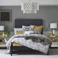 The drum chandler is a total stunner! Grey And Yellow Bedroom Decorating Ideas Britishstyleuk