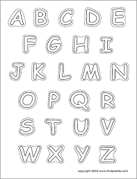 Print or download the following free letter stencils, alphabet and number stencils for woodworking projects, scroll saw patterns, laser cutting, crafts, vinyl cutting, screen printing, silhouette, cricut machines, coloring pages, etc. Alphabet Upper Case Letters Free Printable Templates Coloring Pages Firstpalette Com