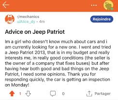 Advice on Jeep Patriot 2013 : r/MechanicAdvice