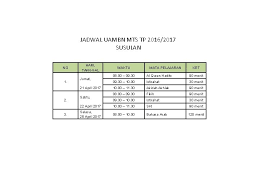 Jadwal uas semester ganjil 2020/2021. Jadwal Ujian Madrasah Mts Tp 20162017 Utama No
