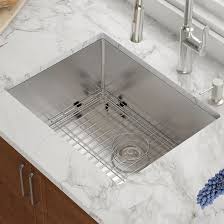 Black kitchen sinks countertops and faucets 25 ideas adding. Khu101 23 Kraus Standart Pro 23 L X 18 W Undermount Kitchen Sink With Basket Strainer Reviews Wayfair