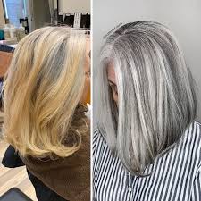 Hairdresser Gray Hair Makeovers Jack Martin In 2020 Blending Gray Hair Grey Hair Transformation Gray Hair Highlights