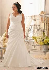 Elegant Mermaid V Neck Satin And Lace Plus Size Wedding Dress Curvy Wedding Dress Second Wedding Dresses Curvy Wedding