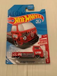 hot wheels exclusive volkswagen t2 pickup red edition only at target moc condition is new shipped with usps first class hot wheels volkswagen hot wheels cars