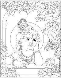 Shri Krishna Janmashtami Coloring Printable Pages For Kids