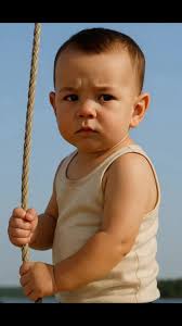 Baby Dressed Up As Lieutenant Dan with Bottle