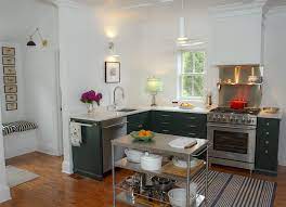 Edgecomb gray worked well with my bathroom beige fixtures and tile. Melissa Old House Kitchen After Walls Benjamin Moore Distant Gray Cabinets Hunter Green Laurel Home