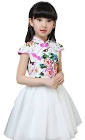 Soojun Kids Girls Frog Button Multi Layer Tulle Pompon Dresses 27 7 8years Chieses Frog Button Chinese Traditional Cheongsam Style Dresses Kids Girls Fashion