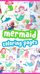 Cute baby linear icons about sea adventures. Printable Mermaid Coloring Pages For Kids