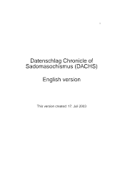Datenschlag Chronicle of Sadomasochismus (DACHS) English version