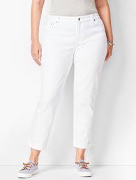 Girlfriend Jeans Curvy Fit White Talbots