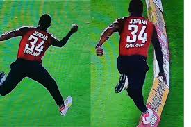 Interleague game of the month. Watch Chris Jordan Catch At The Boundary Is A Sight To Behold
