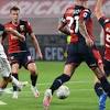 Genoa replied out of the blue four minutes later, stefano sturaro sidefooting past wojciech szczesny from luca pellegrini's cross to score. 1