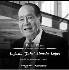 Rest in peace, Brod! You were one of the fraternity brothers I looked up to  in the Upsilon Sigma Phi when I was a student leader during Martial Rule.  In ABS CBN