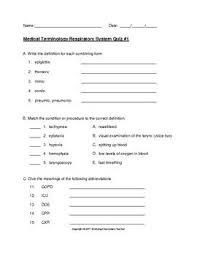 Medical Terminology Respiratory System 3 Quiz Pack Medical Coding Medical Terminology Basic Anatomy And Physiology