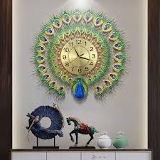Maybe you would like to learn more about one of these? Buy 27 6 Inch Large Peacock Wall Clock For Living Room Decor Luxury Metal Non Ticking Silent Art Big Wall Clock Decor Elegant Decorative Modern Wall Clock Green Online In Vietnam B093ntf4xh