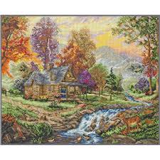 Counted Cross Stitch Kit Mountain Retrear Anchor Maia Collection Las Tijeras Magicas También es conocida con el nombre de falso punto de cruz. counted cross stitch kit mountain retrear anchor maia collection