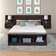 Both practical and attractive, this bed combines bookcase shelving and extra deep drawers for storage solutions that keep minimalist interiors neat and tidy. Bowery Hill King Platform Storage Bed With Floating Headboard Bh 437329 265282