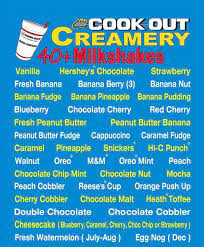 Cook out cares about the quality of both its food and service. Ben On Twitter Why Does The Cookout Milkshake Menu Look Like A Fest Lineup