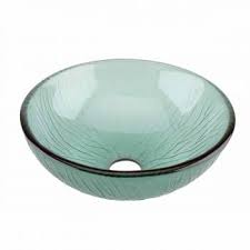 glass vessel sink with drain frosted