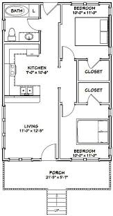 22x32 House 2 Bedroom 1 Bath 704 Sq Ft Pdf Floor Plan Etsy Guest House Plans Tiny House Floor Plans Garage Apartment Floor Plans