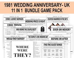 Here is a list of traditional wedding anniversary stones. 40 Anniversary Game Etsy