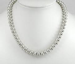 navajo sterling silver bead necklace