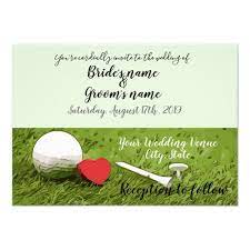 Golf Wedding Invitation Card With Golf Ball Zazzle Com Golf Wedding Wedding Invitation Cards Wedding Invitations Stationery