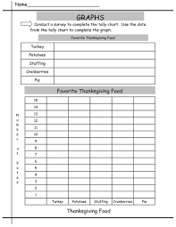 Tally Charts Worksheet Thanksgiving Food Printable