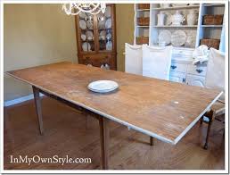 Otherwise you can build a frame with the remaining cut offs that gives the top the appearance of being twice the thickness. How To Enlarge A Dining Room Table For Extra Seating Diy Dining Room Table Dining Room Table Makeover Large Dining Room