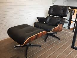Modern accent chairs and armchairs. Eames Style Leather Lounge Chair And Ottoman Italian Leather Palisande Mcm Classics