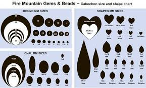 Actual Size Cabochon And Shape Infographic Shape Chart Bead Size Chart Fire Mountain Gems And Beads