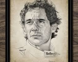 Hand Signed by Artist Alain Prost Ayrton Senna Limited Edition Art Print  From Original Painting by Greg Tillett Formula One Gift F1 Poster