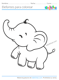 Tutorial de dibujo de un elefante para niños. Dibujos De Elefantes Para Colorear Descargar Pdf Gratis