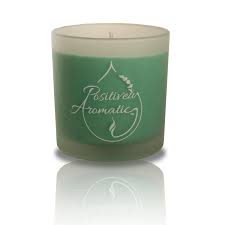 Lavender Christmas Tree Candle Frosted Glass Jar Positively Aromatic