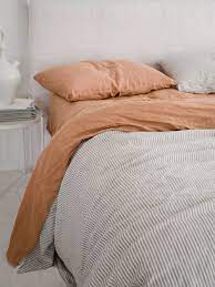 effortless styling done right with our white soft grey stripe quilt cover and sandalwood sheet set all white quilt bedding boho bed sheets white bed sheets